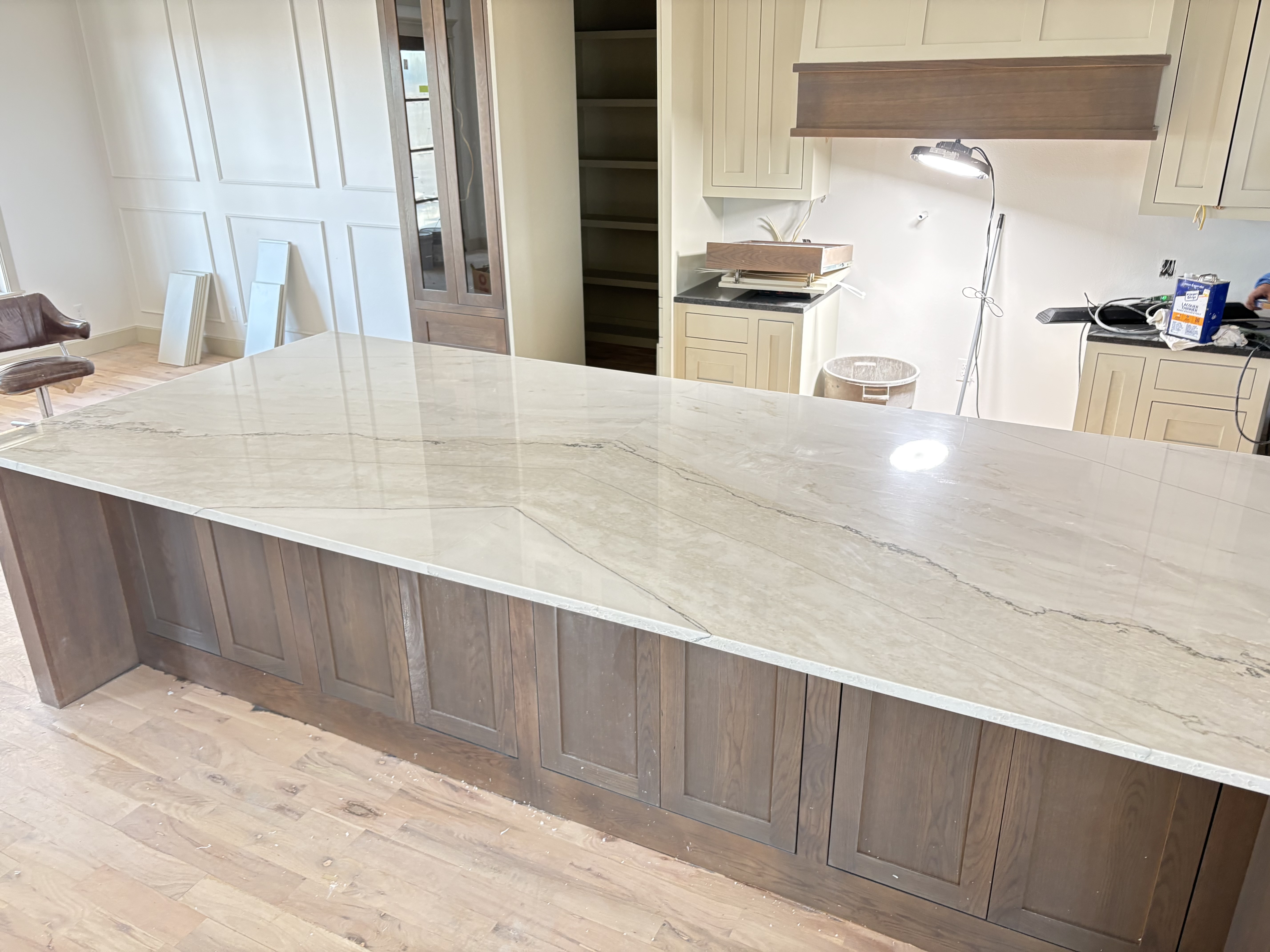 Large marble kitchen island